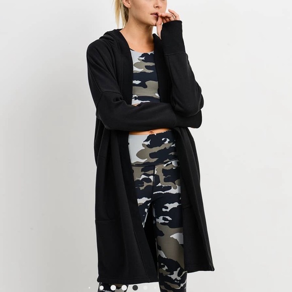 ✖️LAST 1 BUNNY LS CARDIGAN WITH HOODIE | BLACK - Picture 4 of 9